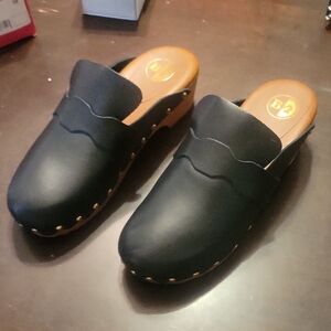 Black Minimalist Mules with Open Back